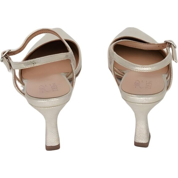 Naturalizer Tara Ankle Strap Pointed Toe Pumps Gold Faux Leather Women's US 10M - Picture 3 of 6